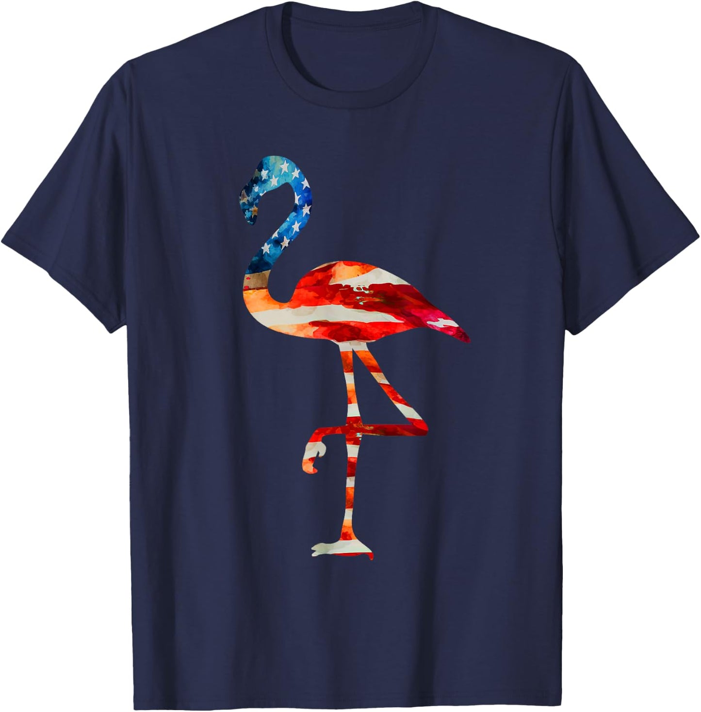 Flamingo American Flag - Vintage American Flamingo T-Shirt - T-Shirt | Navy
