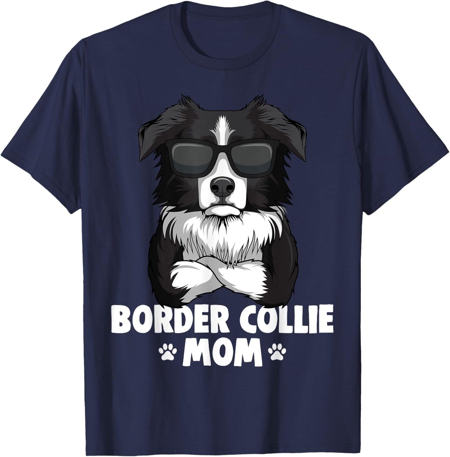 Border Collie Mom Hunde Mama Frauchen Damen T-Shirt - T-Shirt | Navy