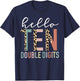 Hello Ten Double Digits Leopard Print 10 Year Old Girl T-Shirt - T-Shirt | Navy