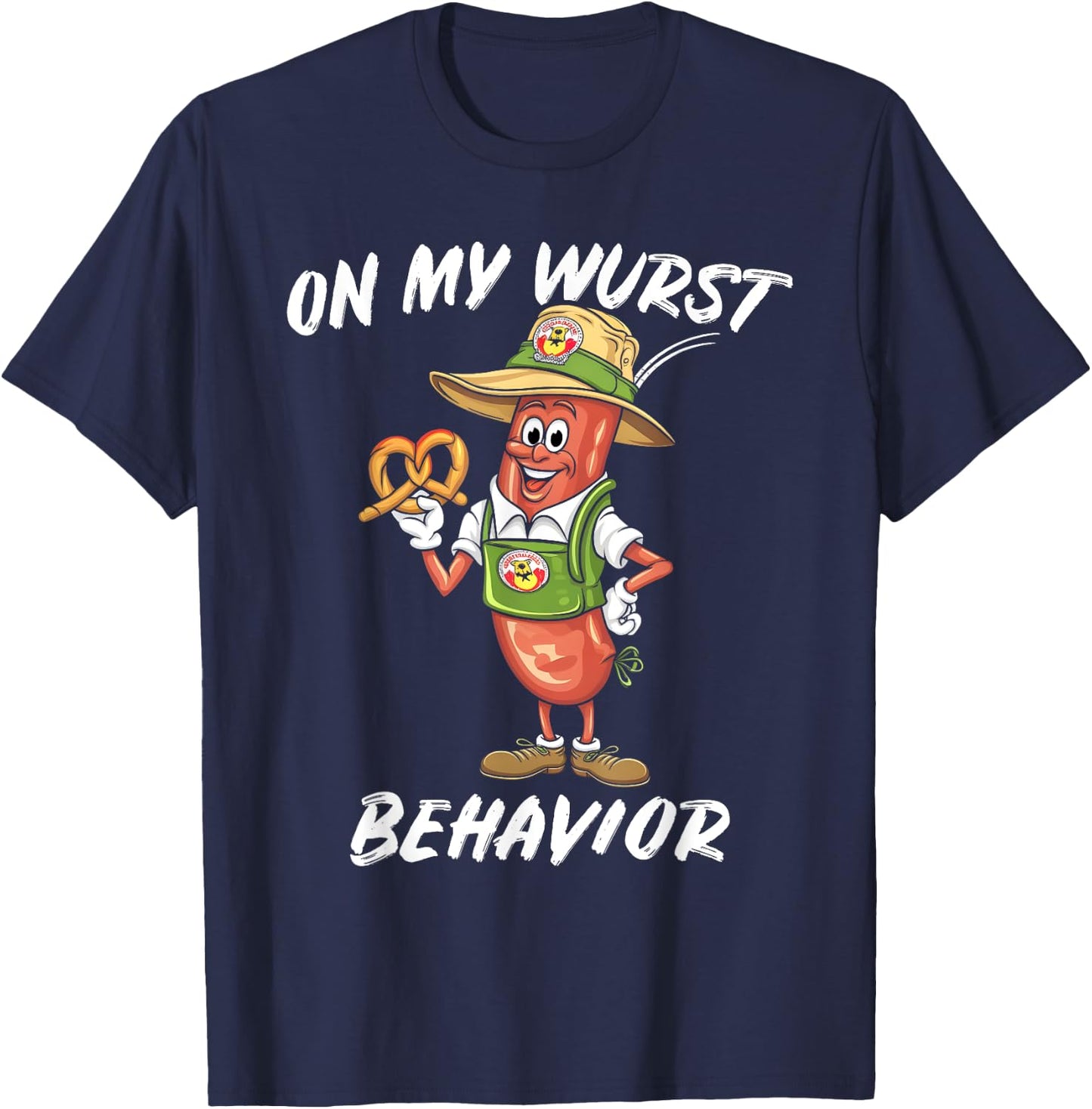 Oktoberfest On My Wurst Behavior Gift: Boys & Graphic T-Shirt - T-Shirt | Navy