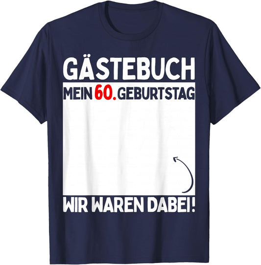 60th Birthday Man Woman 60 Years 1964 Decorative Funny Gift , black T-Shirt - T-Shirt | Navy
