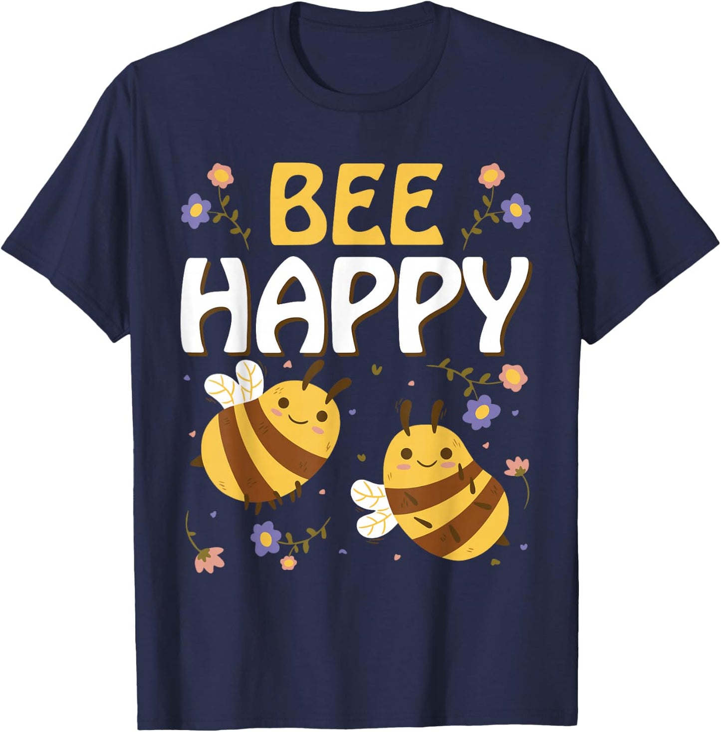 Bee Happy - bees T-Shirt - T-Shirt | Navy