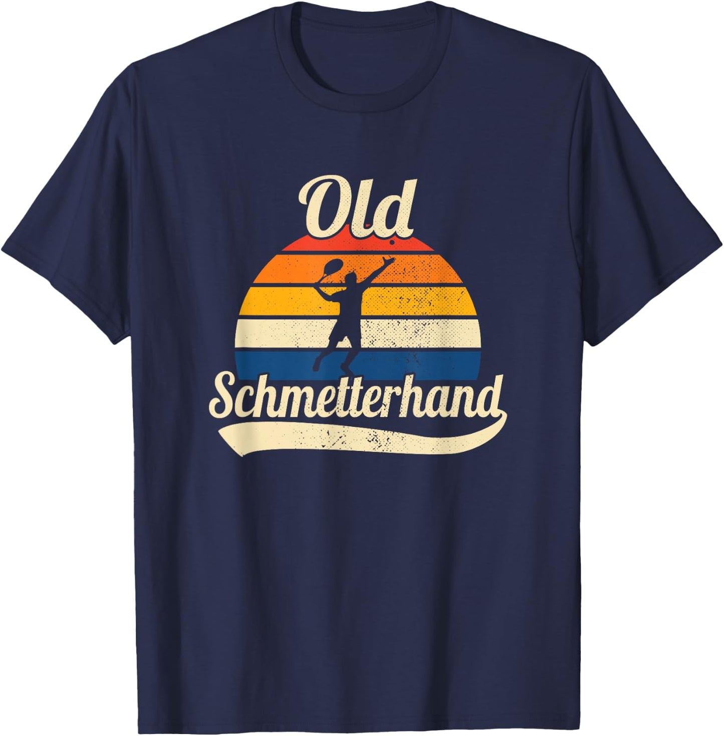 Old Butterfly Hand Retro Tennis , black T-Shirt - T-Shirt | Navy
