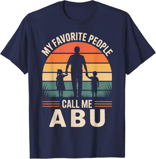 My Favorite People Call Me ABU Retro Sunset T-Shirt - T-Shirt | Navy