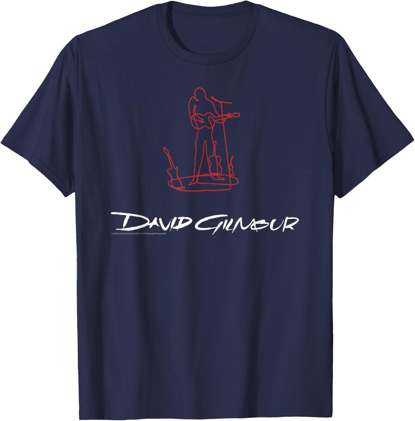 David Glimour Sketched Art White , Black, S T-Shirt - T-Shirt | Navy
