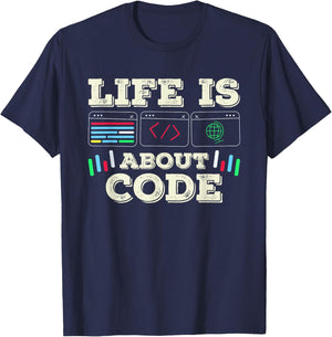 Im Leben Geht Es Um Code Coder Programmer Coding T-Shirt - T-Shirt | Navy