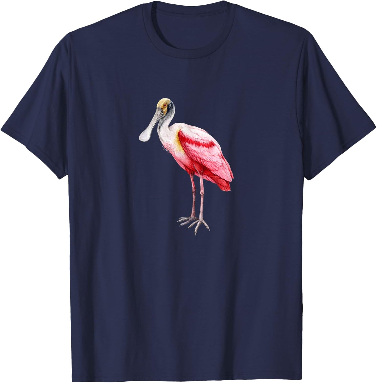 Roseate Spoonbill Ibis Wading Bird Pink Flamingo T-Shirt - T-Shirt | Navy