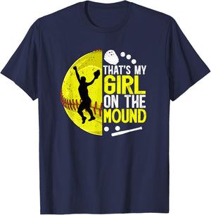 That's My Girl Softball Pitcher Dad Softball Pitcher Father T-Shirt - T-Shirt | Navy