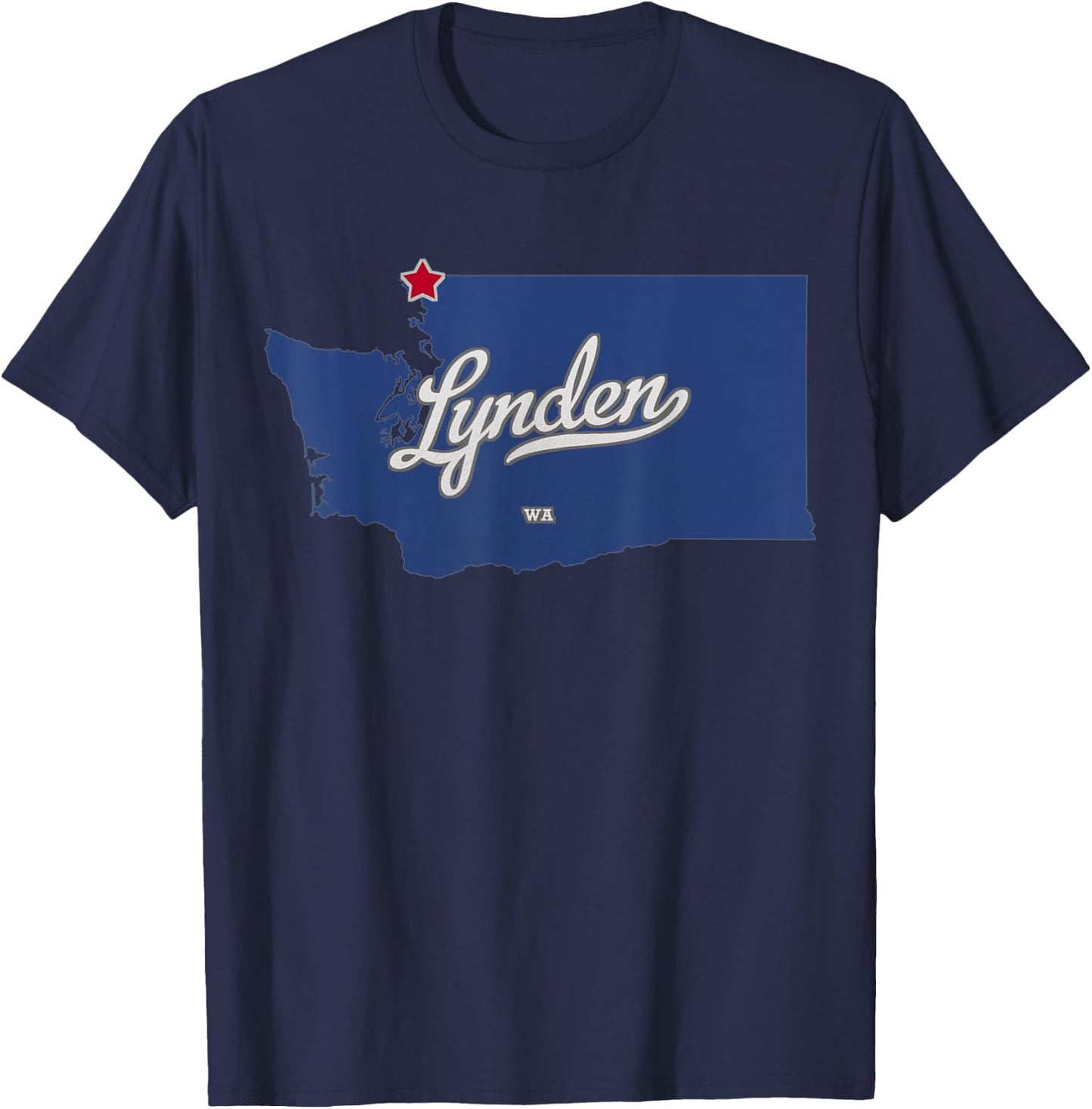 Lynden Washington WA Map T-Shirt - T-Shirt | Navy