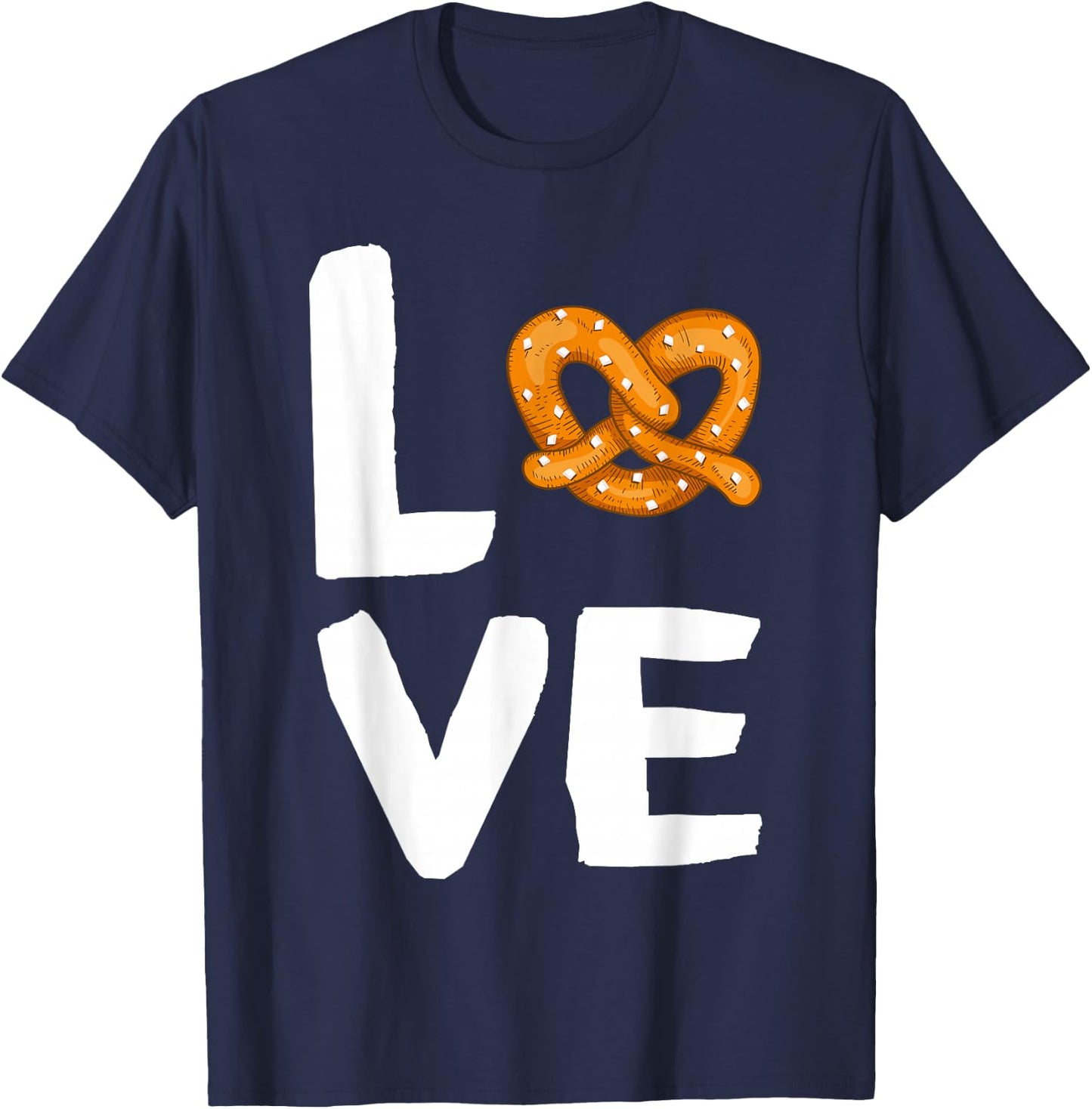 I Love Pretzels for Pretzel Day Funny Office Wear Gifts T-Shirt - T-Shirt | Navy