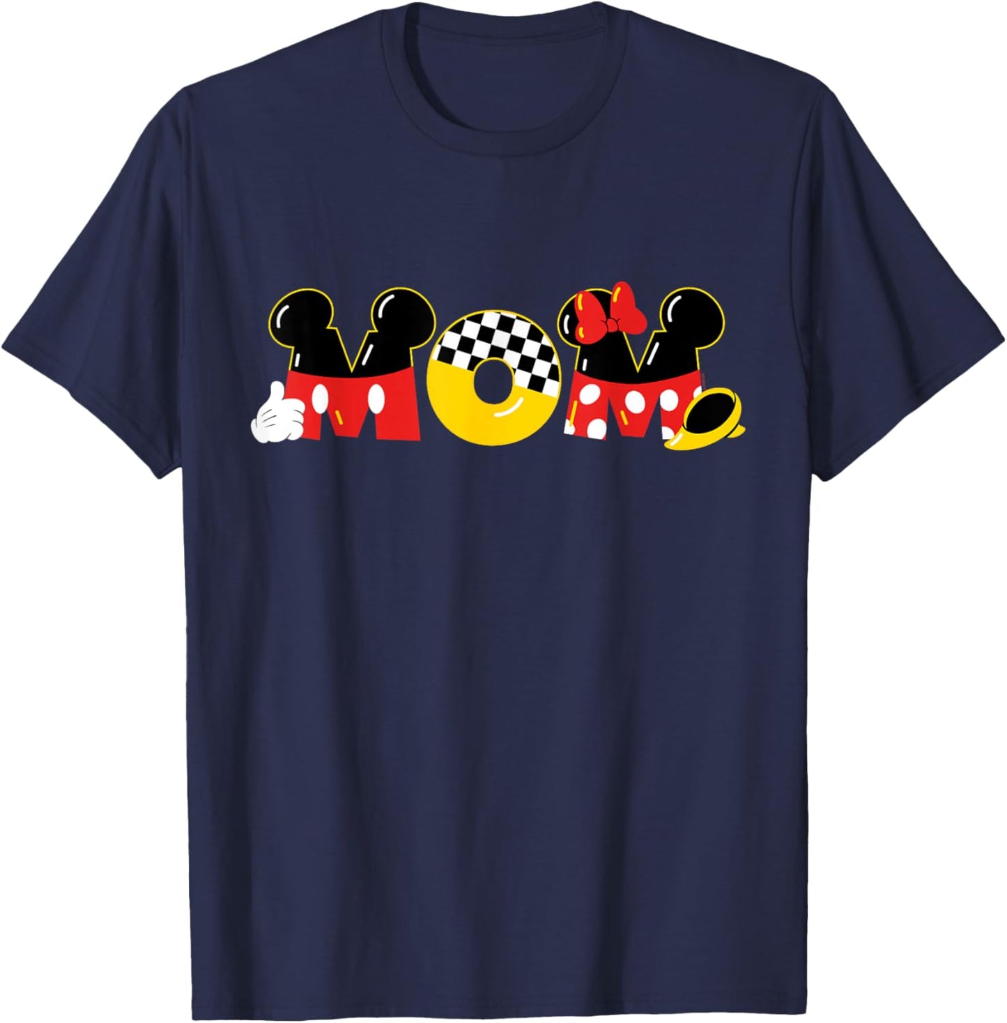 Disney Mickey Mouse & Minnie Mouse Mom Mother's Day Birthday , Black, S T-Shirt - T-Shirt | Navy