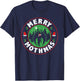Merry Mothmas Funny Santa Mothman Cryptid Christmas Pajama T-Shirt - T-Shirt | Navy