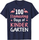 100 Days of School Flamingo Kindergarten Flamazing 100th Day T-Shirt - T-Shirt | Navy
