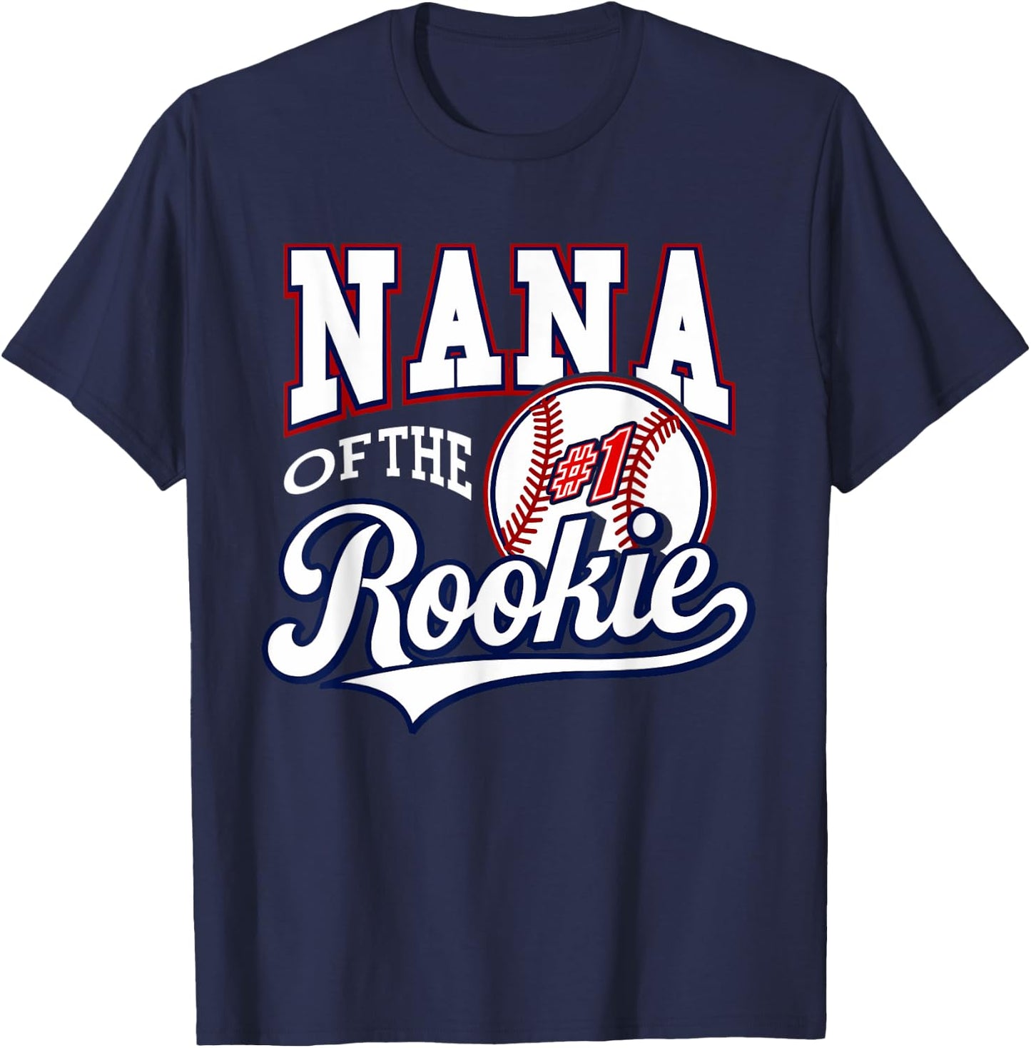 Retro Grandma Nana Of The Number 1 Rookie Baseball T-Shirt - T-Shirt | Navy