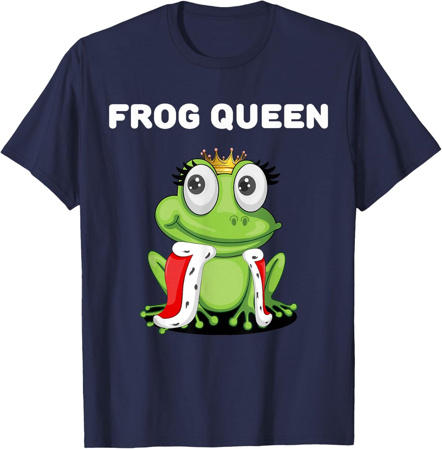 Frog Queen Girls' Frog Women's Frog , black T-Shirt - T-Shirt | Navy