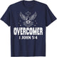 Overcomer 1 John 5:4 Dove and Cross Motivational Quote T-Shirt - T-Shirt | Navy