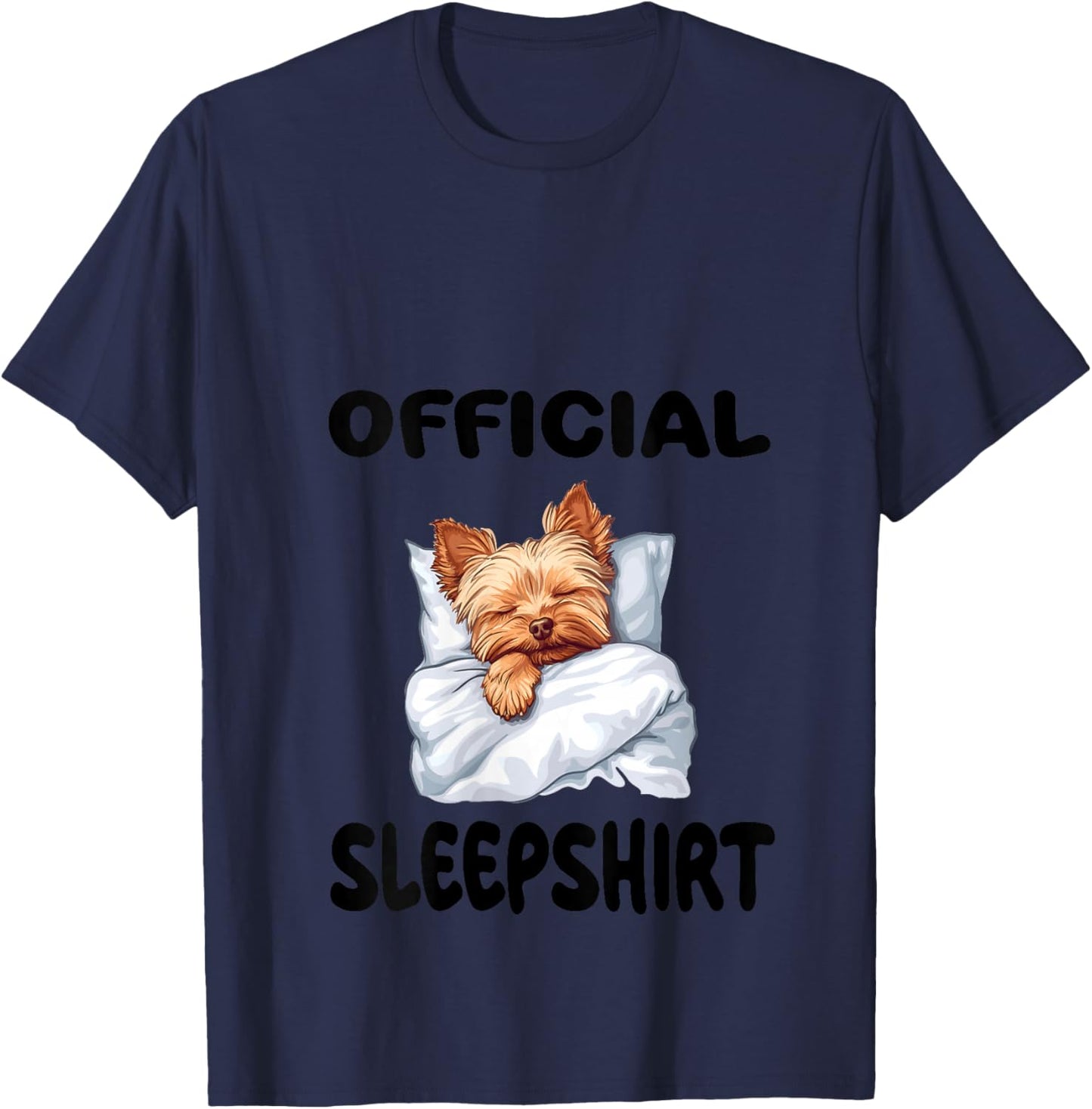 Yorkshire Terrier Yorkie Dog Official Sleepshirt Pajamas V-Neck T-Shirt - T-Shirt | Navy