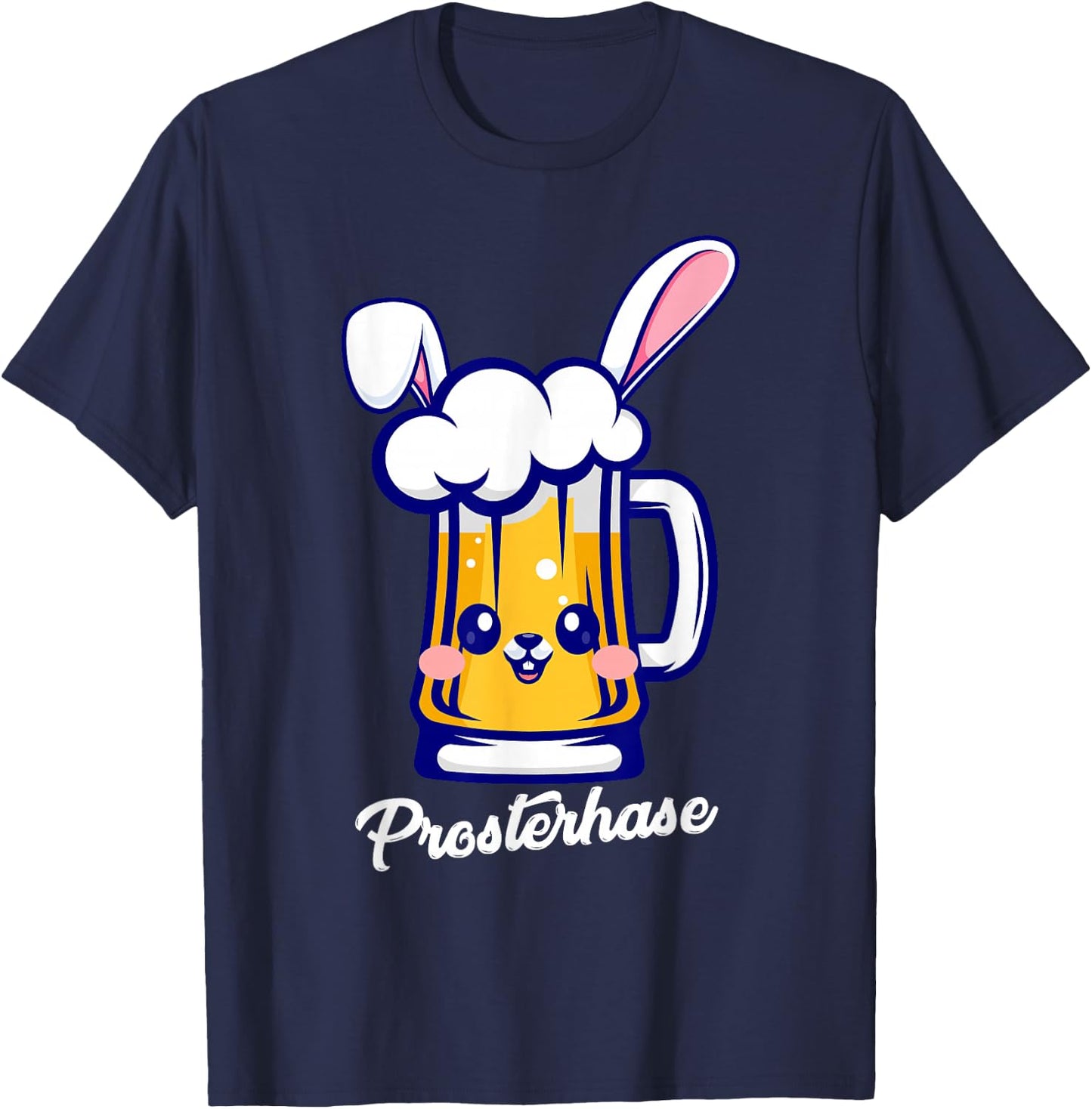 Prosterhase Funny Easter Sauf Beer Rabbit Women Men , black T-Shirt - T-Shirt | Navy