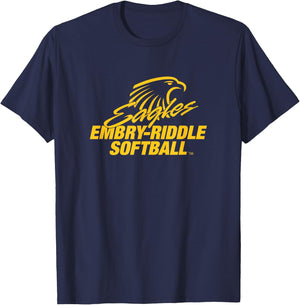 Embry-Riddle Aeronautical Eagles Softball Sports Fan T-Shirt - T-Shirt | Navy