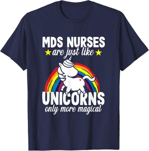 Funny Unicorn MDS Nurse Medical Geriatric Nursing RN T-Shirt - T-Shirt | Navy