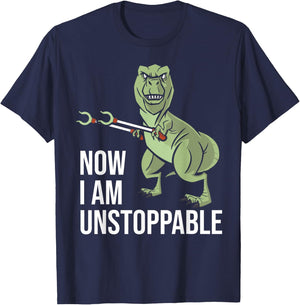 Now I am Unstoppable - Funny Dinosaur Grabber Claws T-Shirt - T-Shirt | Navy