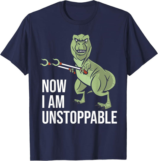 Now I am Unstoppable - Funny Dinosaur Grabber Claws T-Shirt - T-Shirt | Navy