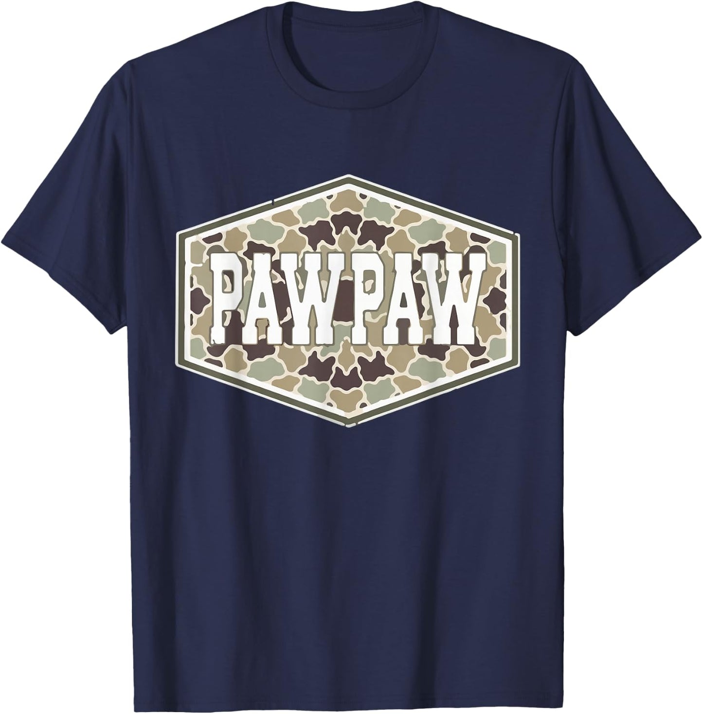Vintage Camouflage Pawpaw Fatherhood Camo Family Fathers Day T-Shirt - T-Shirt | Navy
