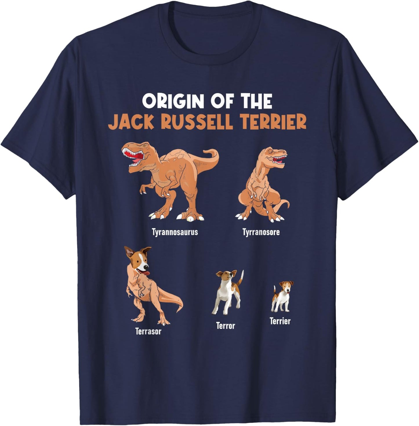 Origin Of The Jack Russell Terrier - Dog Lover T-Shirt - T-Shirt | Navy