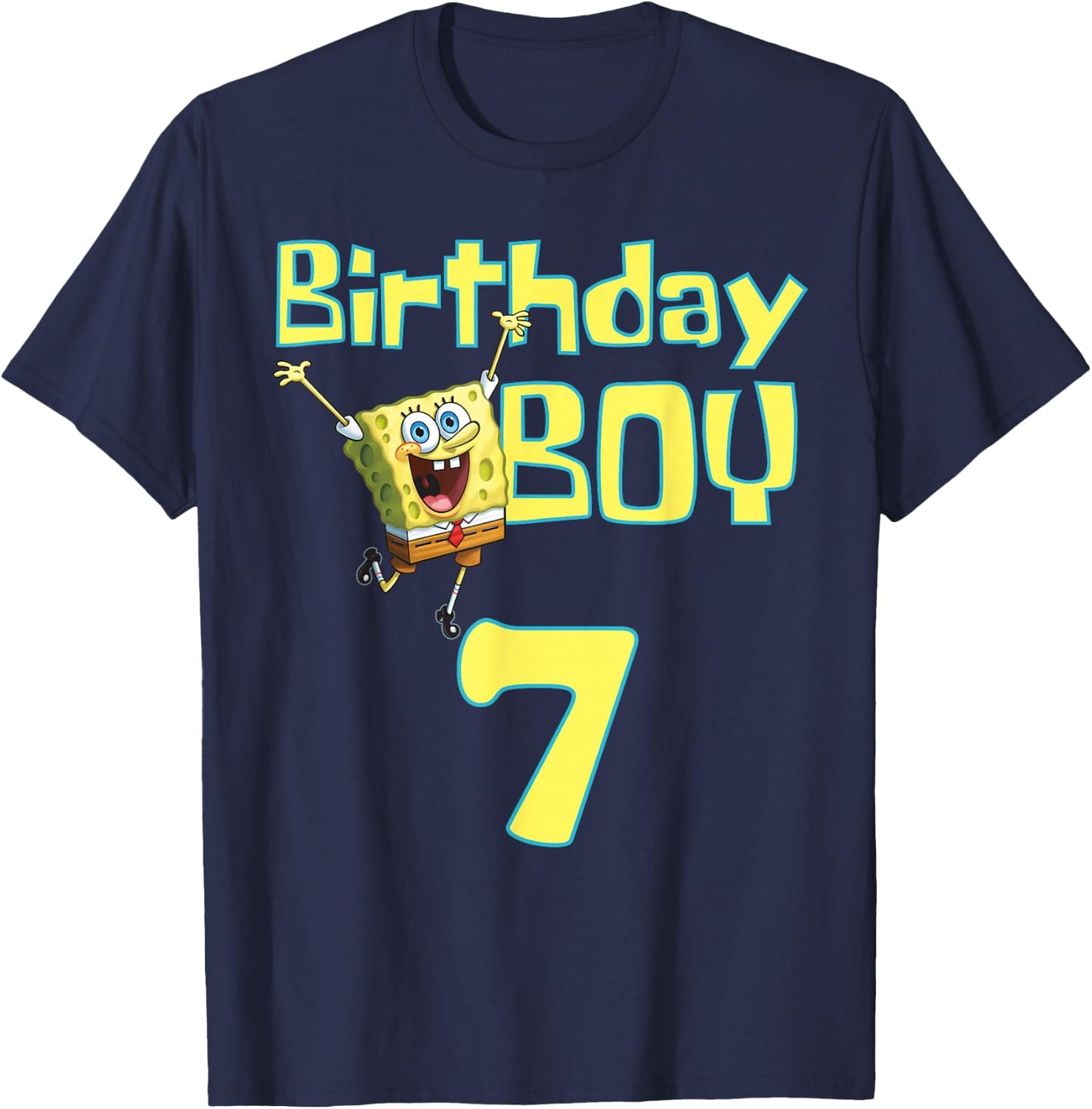 Mademark x SpongeBob SquarePants - SpongeBob SquarePants Birthday Boy 7 T-Shirt - T-Shirt | Navy