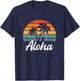 Aloha Hawaiian Shirt Surf Beach Palm Tree , black T-Shirt - T-Shirt | Navy