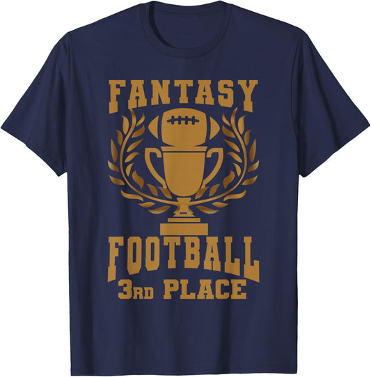 Fantasy Football Championship Trophy Winner 3rd Place FFL T-Shirt - T-Shirt | Navy