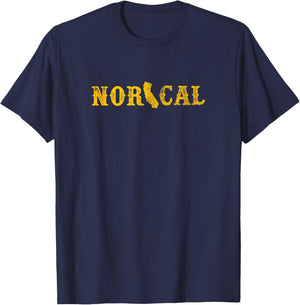 NOR CAL Vintage Retro Distressed Style NOR CAL T-Shirt - T-Shirt | Navy