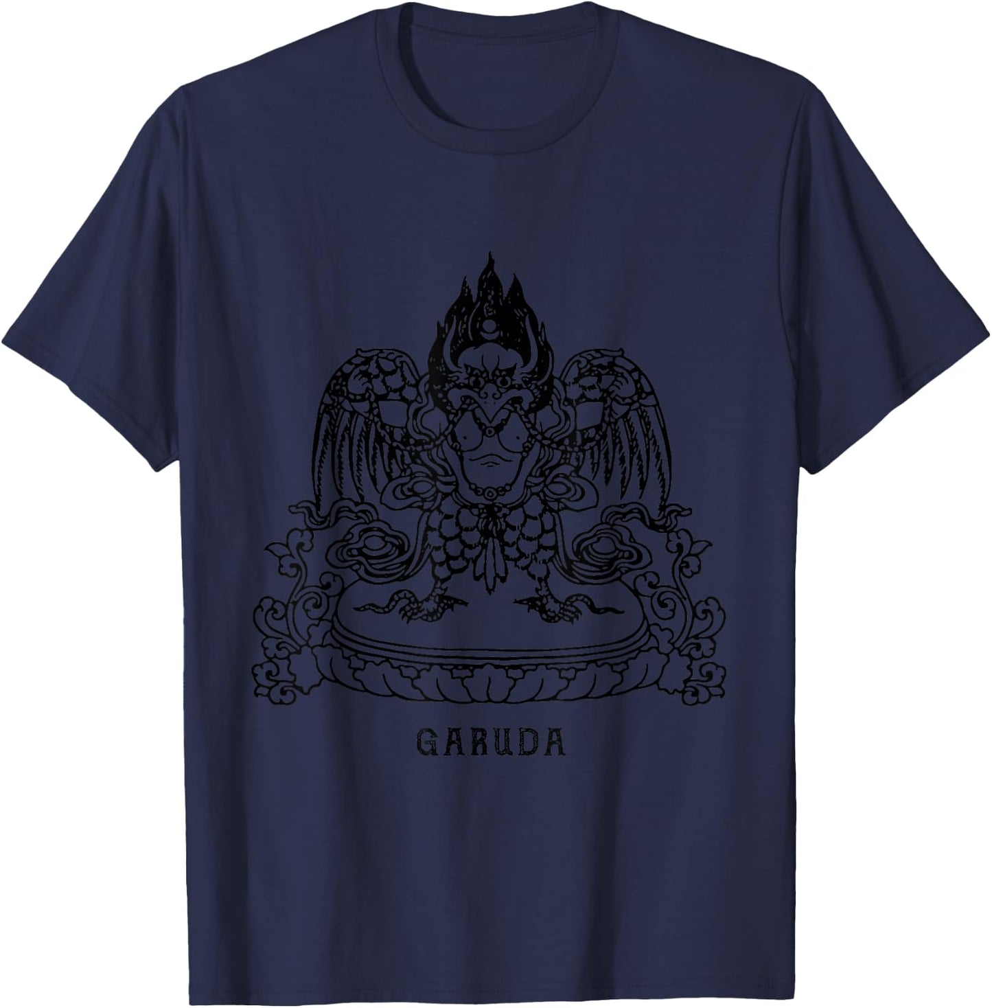 Garuda Bird Tibetan Buddhism Tantra Yoga T-Shirt - T-Shirt | Navy