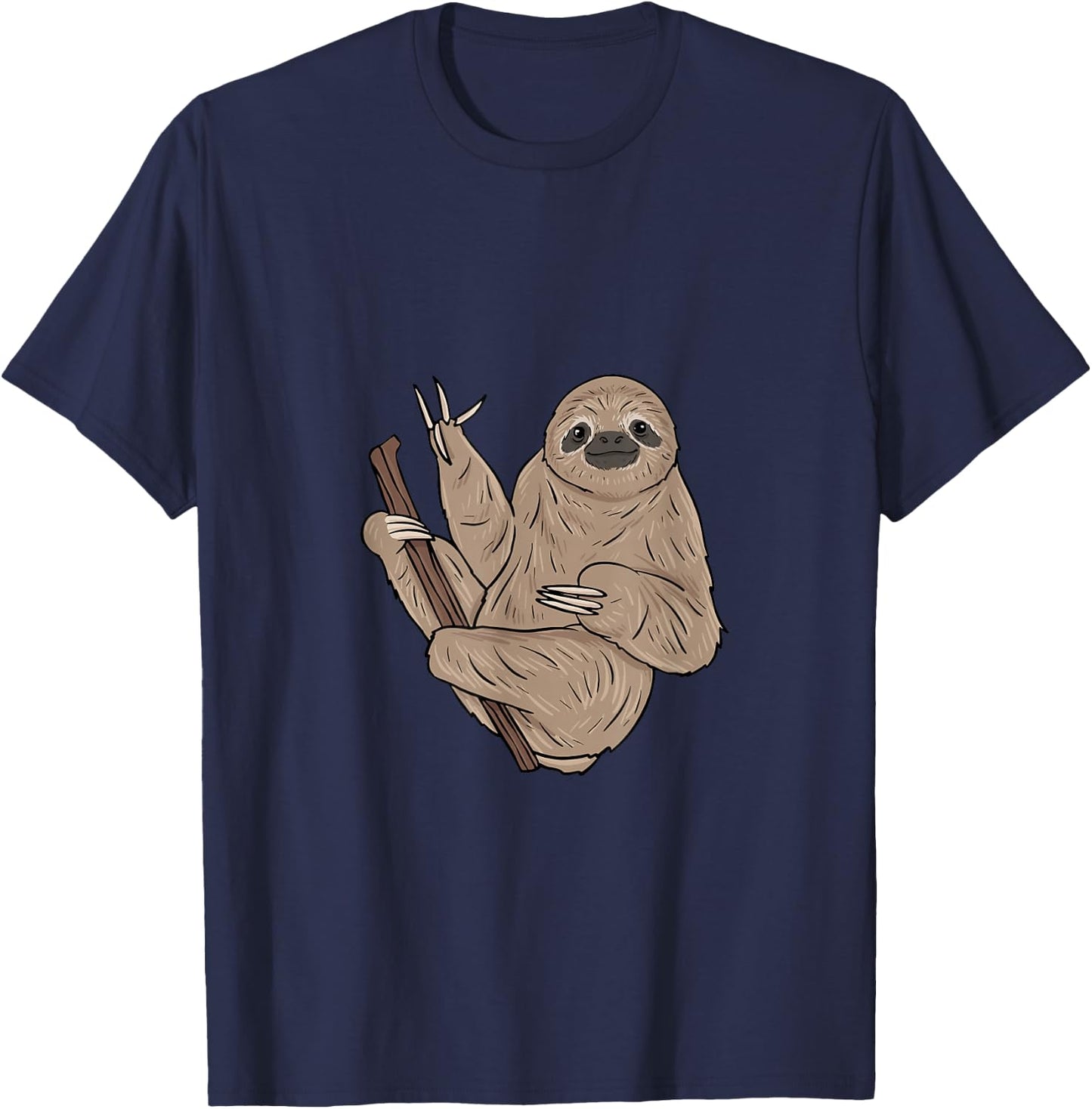 ILY Sloth ASL Hand Gesture Deaf Hearing Loss Awareness T-Shirt - T-Shirt | Navy