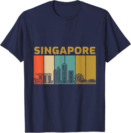 Amazing Singapore Skyline Love City T-Shirt - T-Shirt | Navy