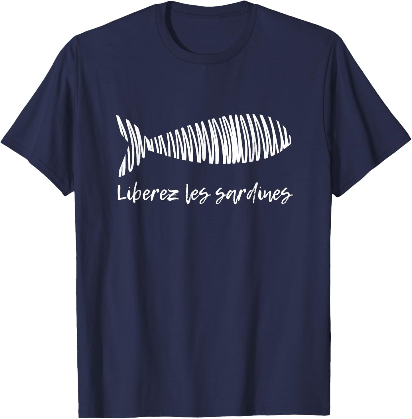 Free Sardines Sardines Sardine Aesthetic Fisherman , Black, S T-Shirt - T-Shirt | Navy