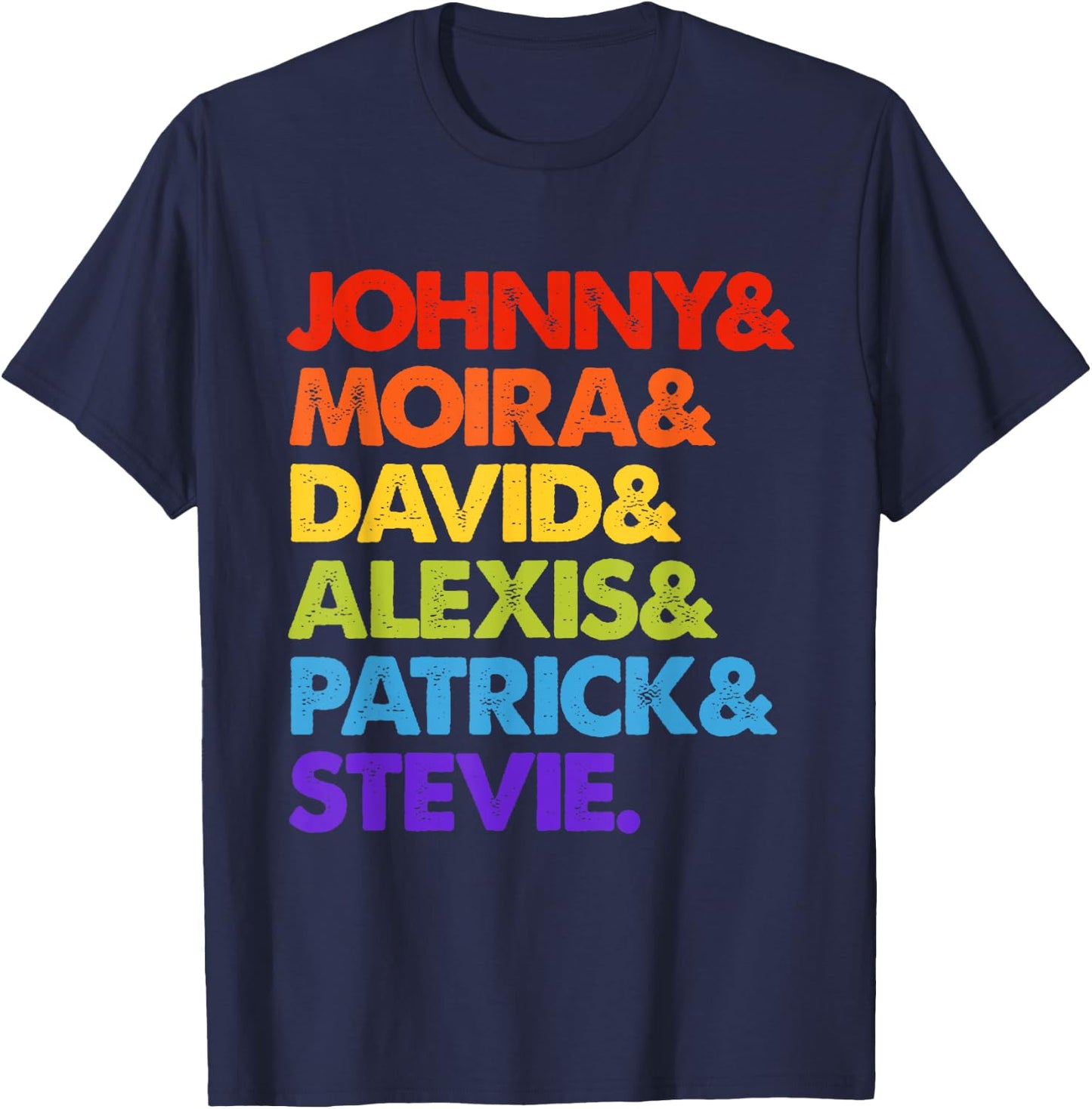 Be Kind Rainbow Johnny & Moira & David & Alexis & Patrick & Stevie -Adults Black S T-Shirt - T-Shirt | Navy
