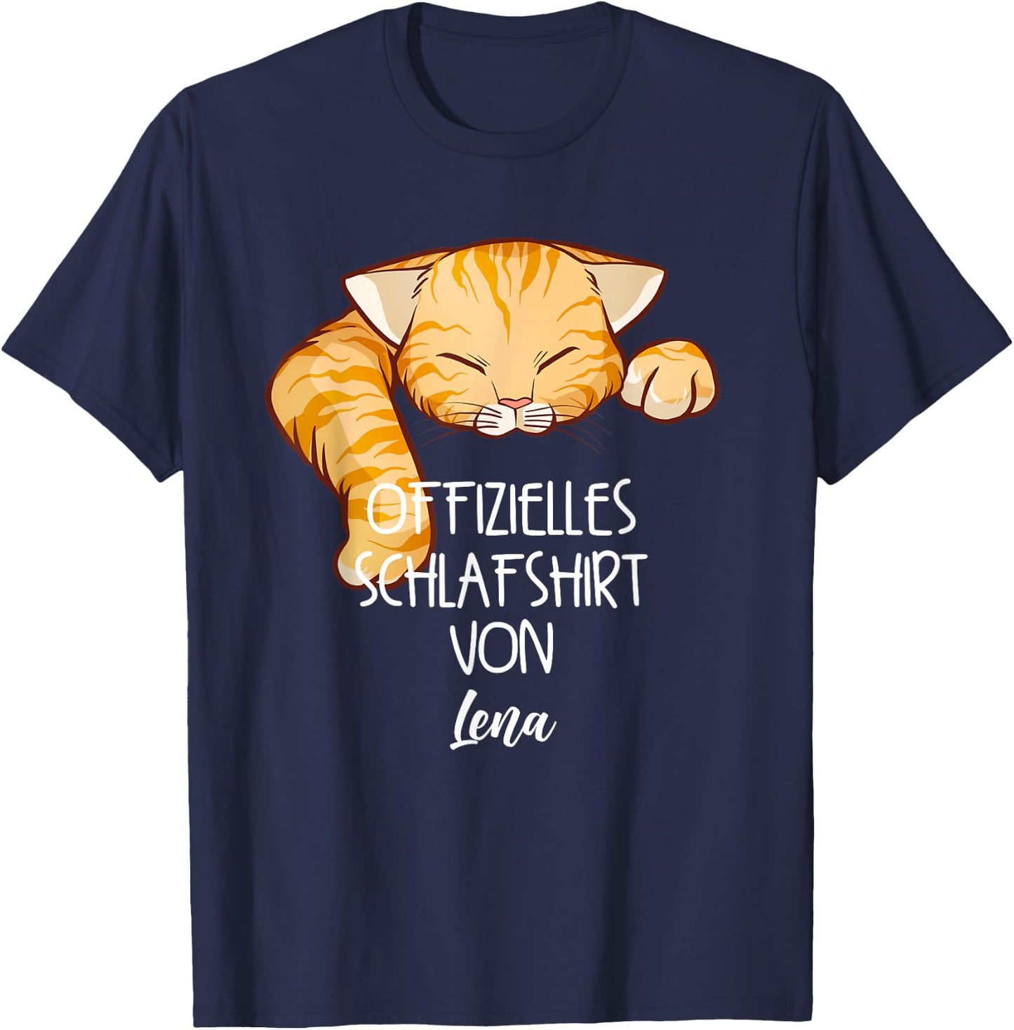 Offizielles Schlafshirt Von Lena Nachthemd Katzen T-Shirt - T-Shirt | Navy