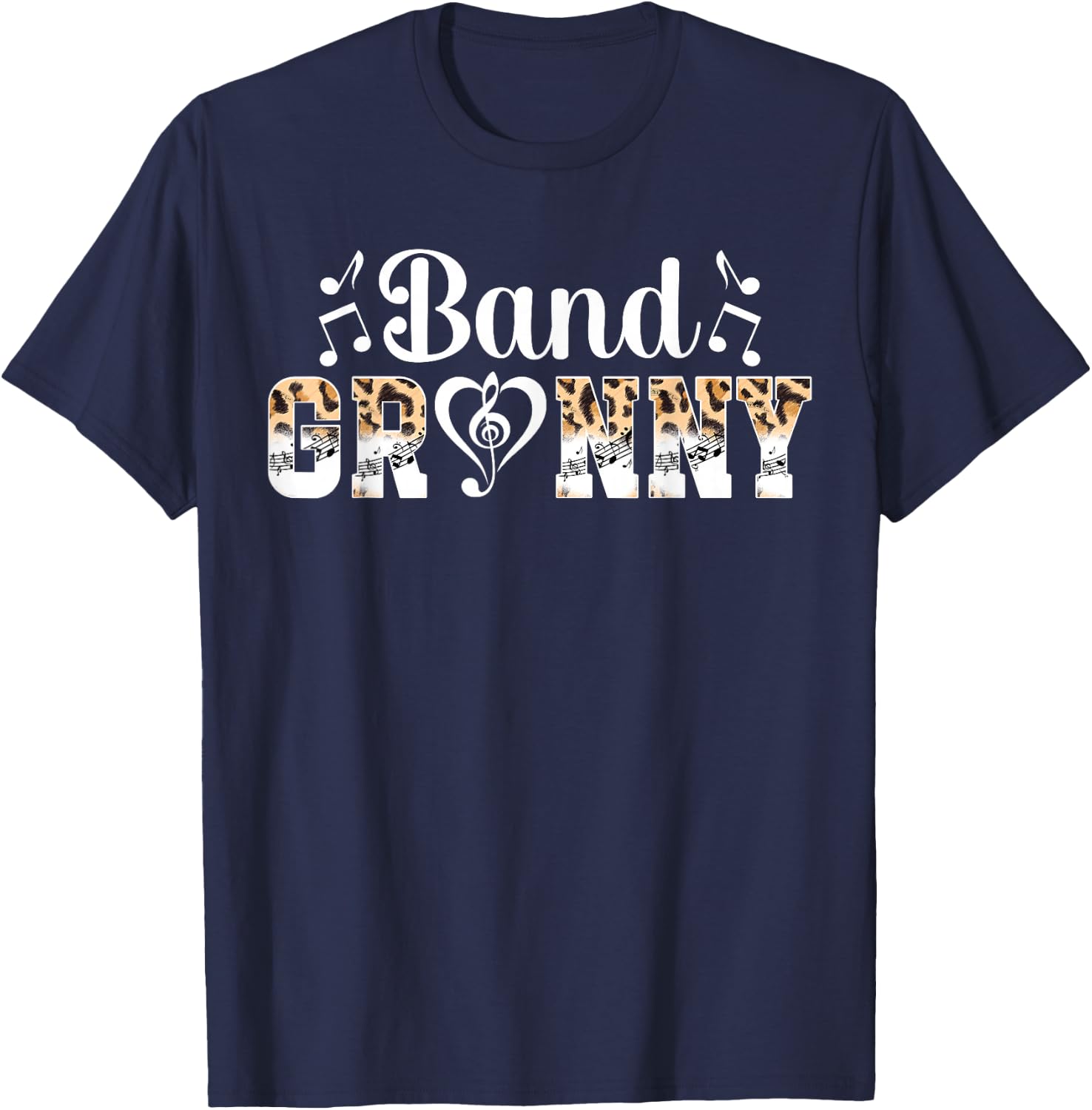 Band Granny Leopard Marching Band Granny Grandma T-Shirt - T-Shirt | Navy