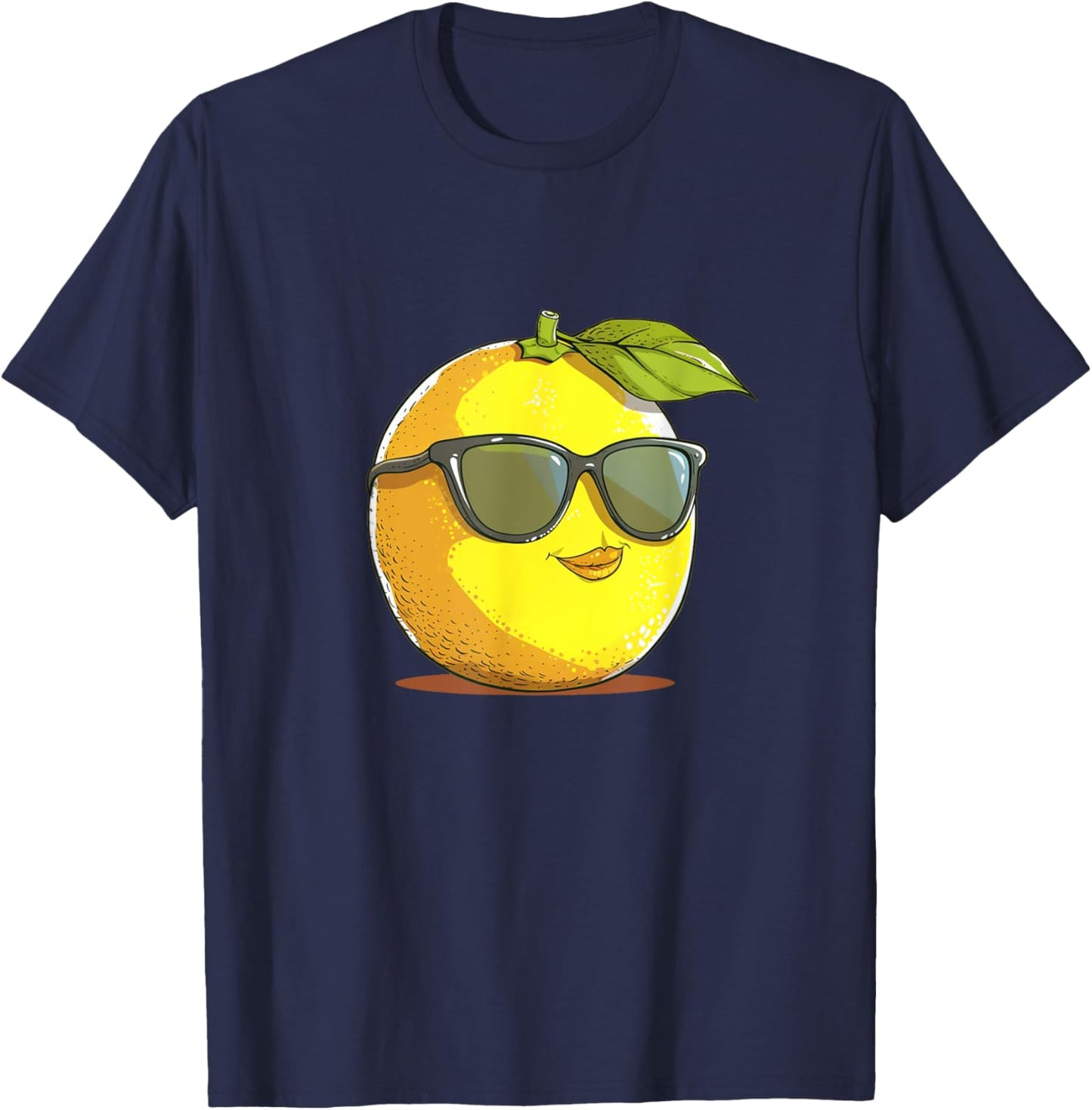 Funny Lemon Face with Sunglasses and Fun for Fruits Lovers T-Shirt - T-Shirt | Navy