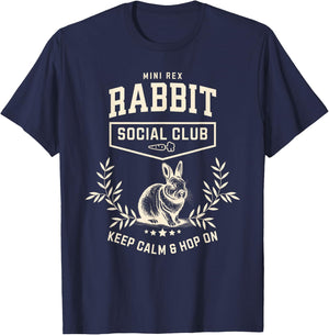 Mini Rex Rabbit Social Club T-Shirt - T-Shirt | Navy