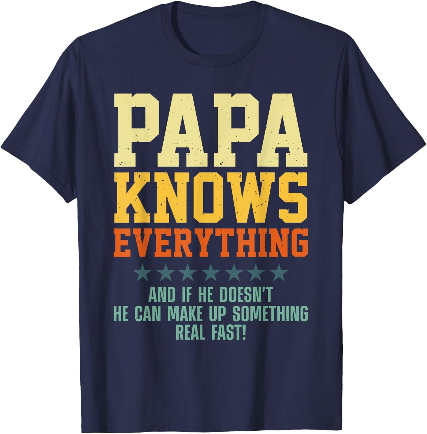 Best Papa Art For Grandpa From Grandkids Father's Day Papa T-Shirt - T-Shirt | Navy