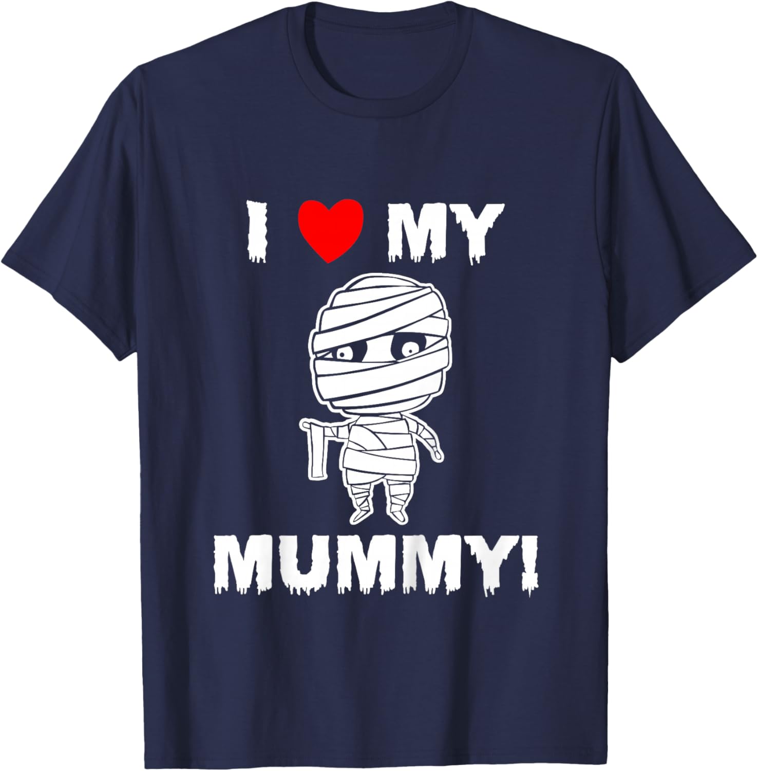 Kids Cute I Love My Mummy Funny Halloween T-Shirt - T-Shirt | Navy