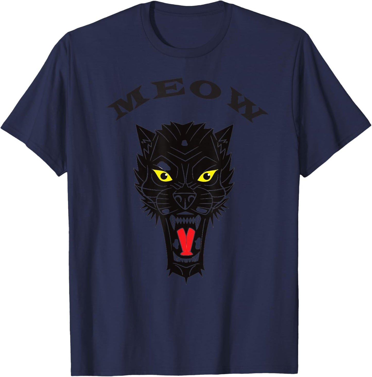 MEOW - Black Wolf with piercing eyes T-Shirt - T-Shirt | Navy