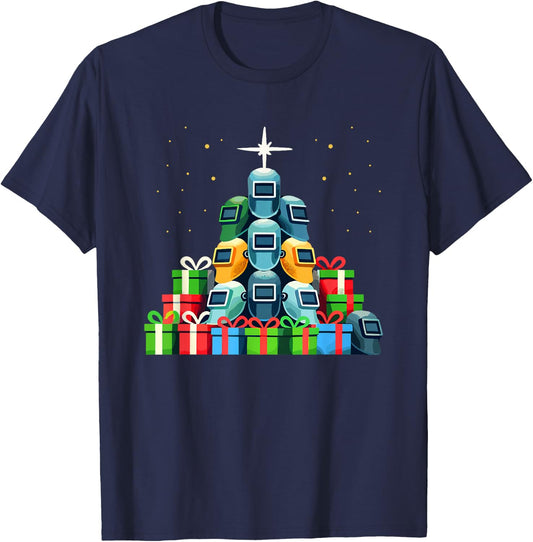 Christmas Tree Mig Welder Metal Weld Welding Welders T-Shirt - T-Shirt | Navy