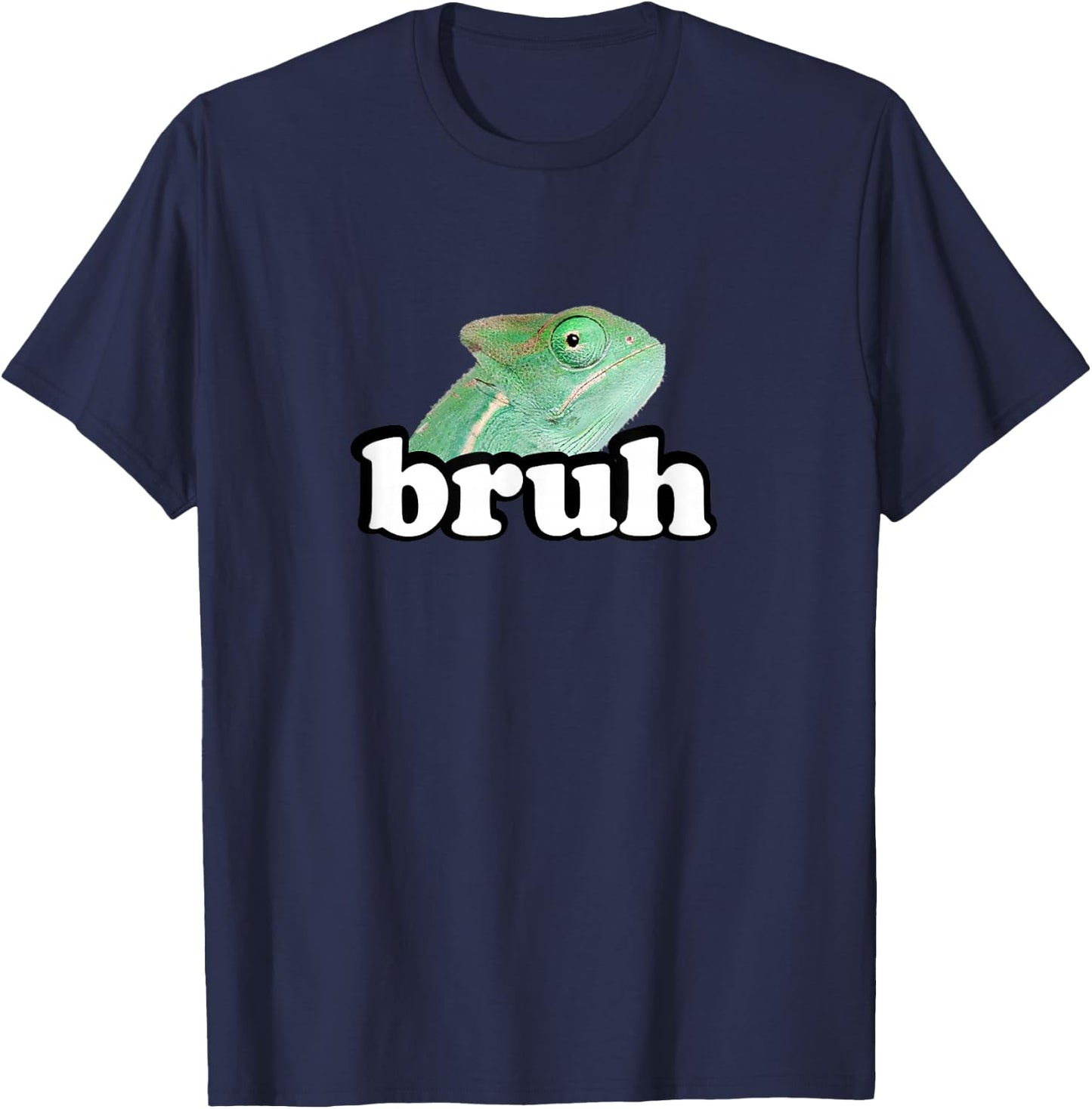Cute Kids Boys Girls Bruh Reptile Veiled Chameleon Lover T-Shirt - T-Shirt | Navy