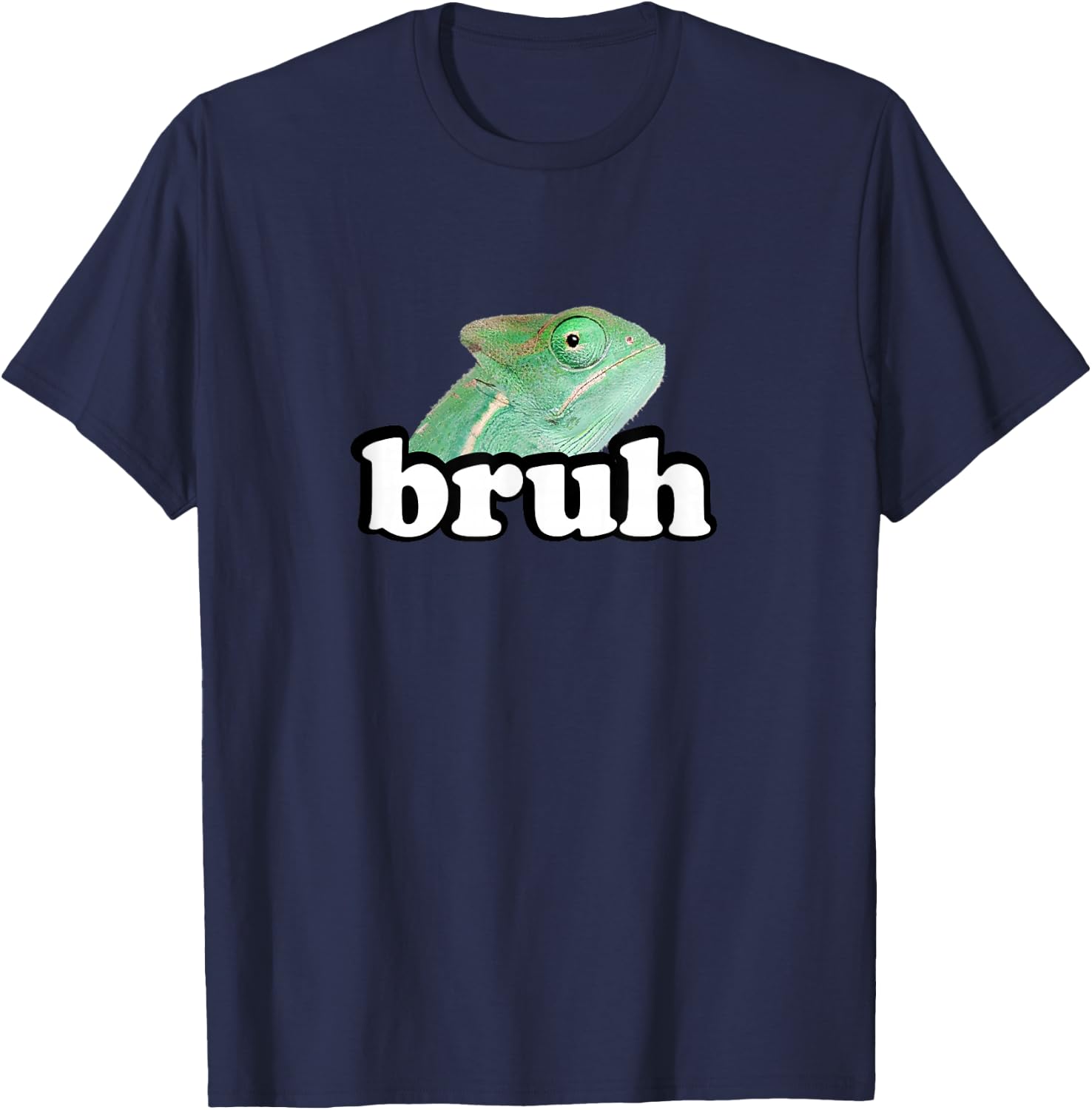 Cute Kids Boys Girls Bruh Reptile Veiled Chameleon Lover T-Shirt - T-Shirt | Navy