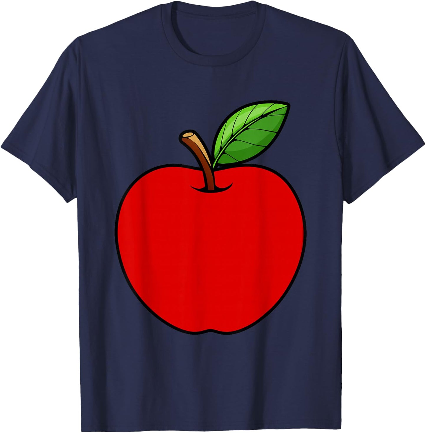 Cute Red Apple Design Women Kids Adult Apple Fruit T-Shirt - T-Shirt | Navy