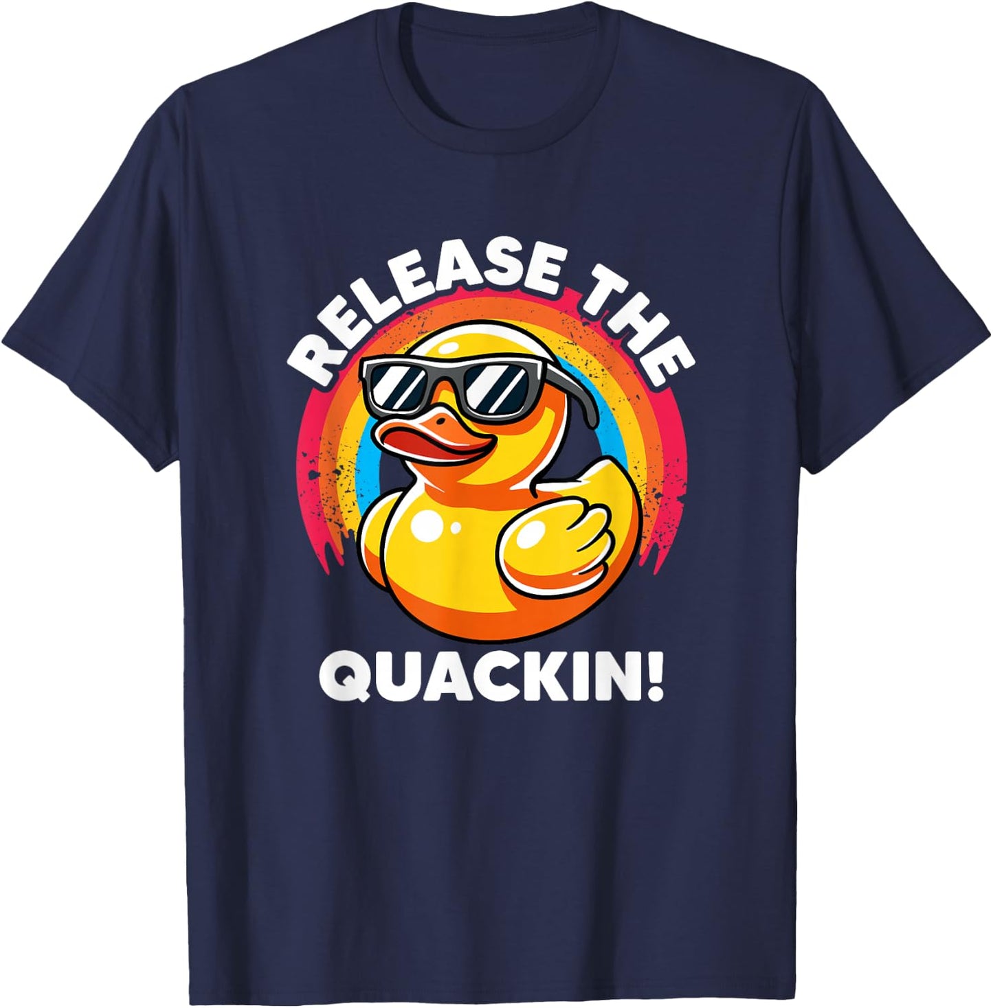 Release The Quackin I Love Duck Lovers Funny Yellow Duck T-Shirt - T-Shirt | Navy