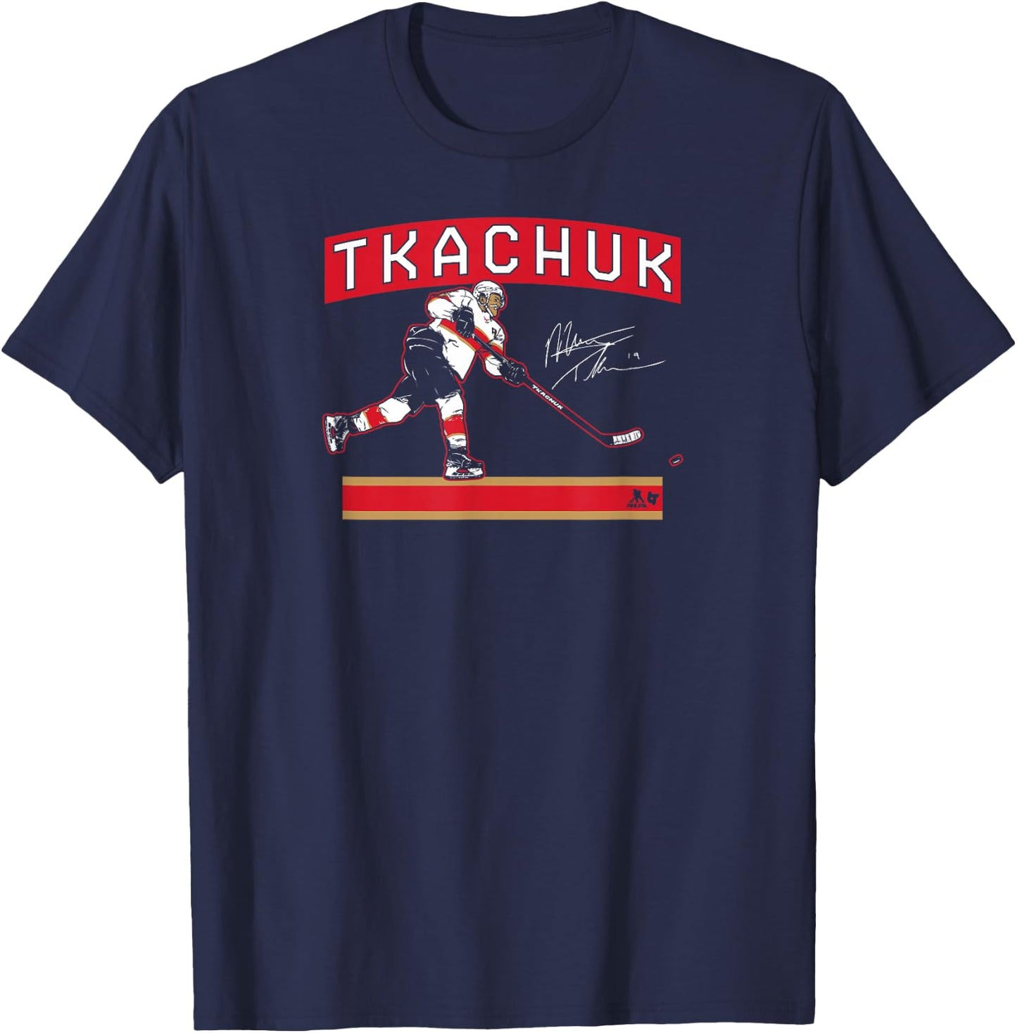 Matthew Tkachuk: Slap Shot Star - Florida Hockey - NHLPA T-Shirt - T-Shirt | Navy